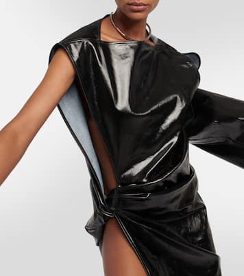 Asymmetrical denim gown | Rick Owens