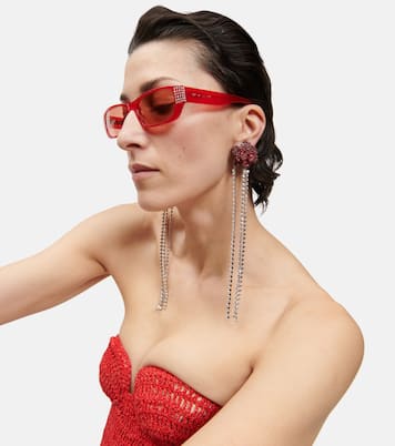 x Linda Farrow embellished rectangular sunglasses | Magda Butrym
