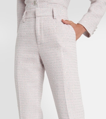 Pantalon droit à taille mi-haute à sequins | Alessandra Rich