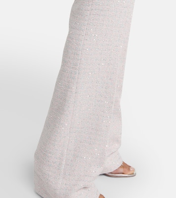 Pantalon droit à taille mi-haute à sequins | Alessandra Rich