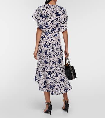 Abito midi in seta con stampa floreale | Stella McCartney