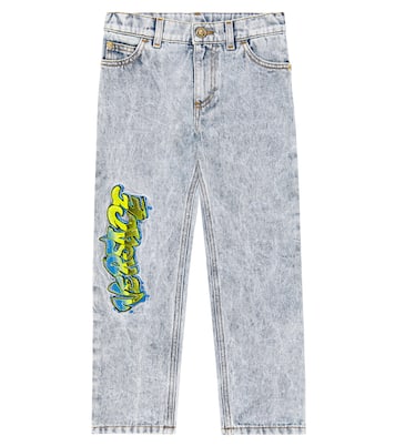 Jean droit brodé à logo | Versace Kids