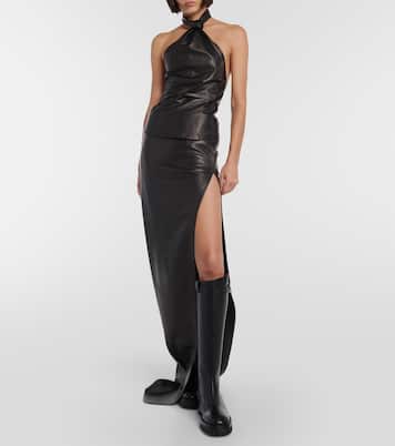 Top de piel con cuello halter | Ann Demeulemeester