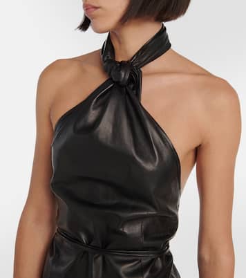 Top de piel con cuello halter | Ann Demeulemeester