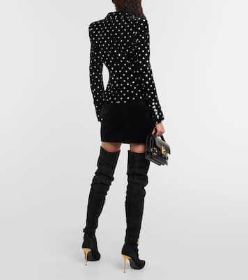 Polka-dot embellished velvet blazer | Balmain