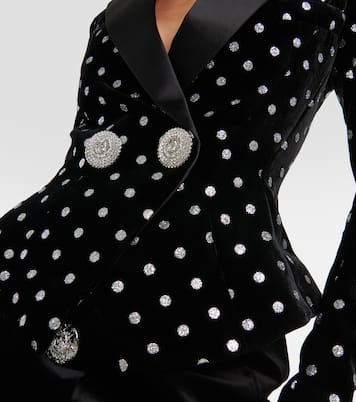 Polka-dot embellished velvet blazer | Balmain