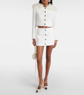 Minifalda de tweed bouclé a cuadros | Alessandra Rich