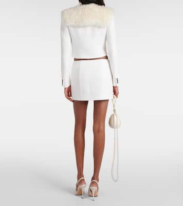 Minifalda de tweed bouclé a cuadros | Alessandra Rich