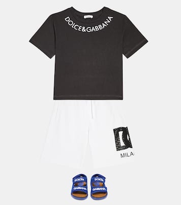 Shorts de jersey de algodón con logo | Dolce&Gabbana Kids
