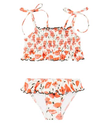 Bikini Valencia à smocks et fleurs | Suncracy