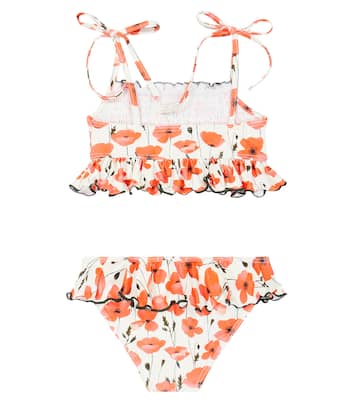 Bikini Valencia à smocks et fleurs | Suncracy
