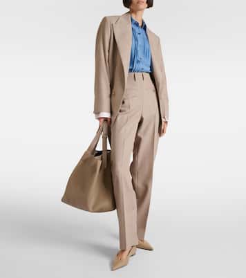 Pantaloni regular in lana vergine | Victoria Beckham