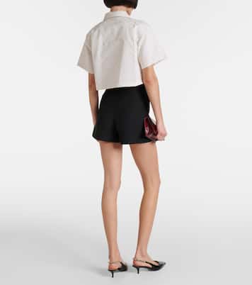 Camisa cropped de gabardina con GG | Gucci