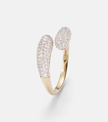 Hug 14kt gold ring with diamonds | Stone and Strand