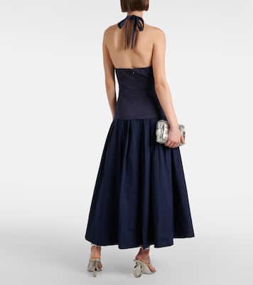 Harrington chino and poplin maxi dress | Staud