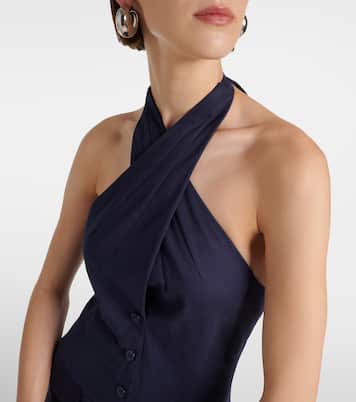 Harrington chino and poplin maxi dress | Staud