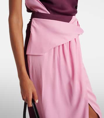 Colorblocked draped midi skirt | JW Anderson