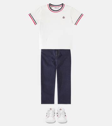 T-shirt Tricolor in jersey di cotone | Moncler Enfant
