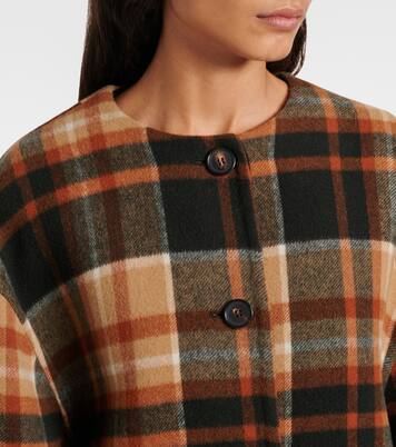 Checked wool and silk coat | Chloé