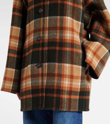 Checked wool and silk coat | Chloé
