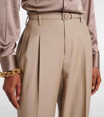 Stamford high-rise wool straight pants | Ralph Lauren Collection