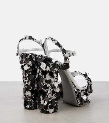 Sandales en cuir synthétique à sequins | Dolce&Gabbana