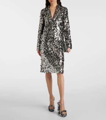Sandales en cuir synthétique à sequins | Dolce&Gabbana