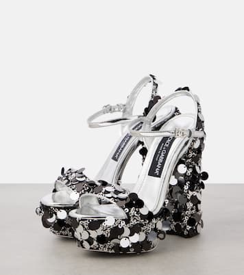 Sandales en cuir synthétique à sequins | Dolce&Gabbana