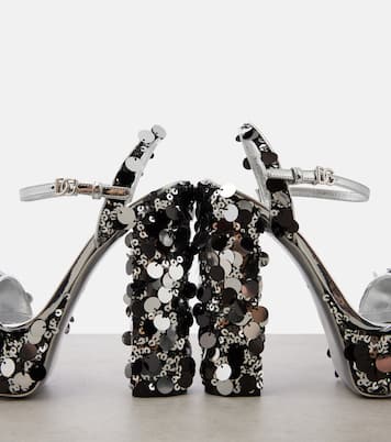Sandales en cuir synthétique à sequins | Dolce&Gabbana