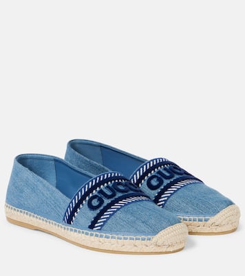 Espadrilles en denim brodé à logo | Gucci