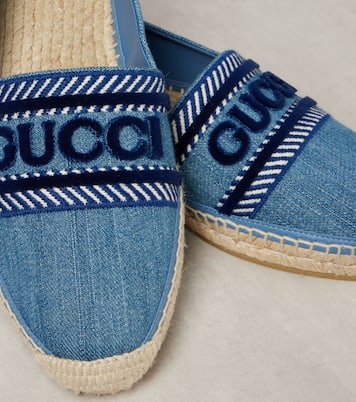 Espadrilles en denim brodé à logo | Gucci