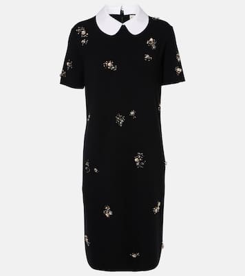 Robe midi en laine mélangée à ornements | Tory Burch