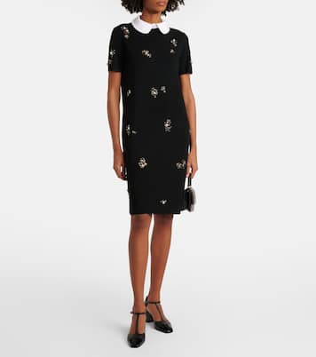 Robe midi en laine mélangée à ornements | Tory Burch