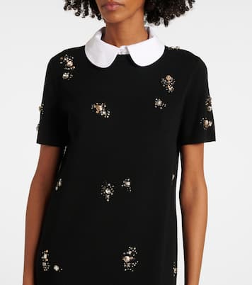 Robe midi en laine mélangée à ornements | Tory Burch