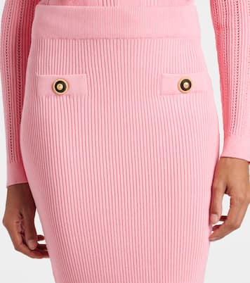 Gonna midi in maglia a coste | Balmain
