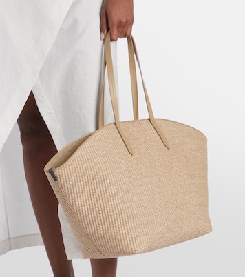 Tote Large aus Raffiabast mit Leder | Brunello Cucinelli