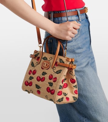 Antibes Cherryfic Small jacquard tote bag | Valentino Garavani