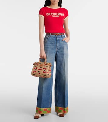 Antibes Cherryfic Small jacquard tote bag | Valentino Garavani