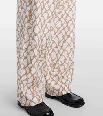 Printed high-rise silk palazzo pants | Burberry
