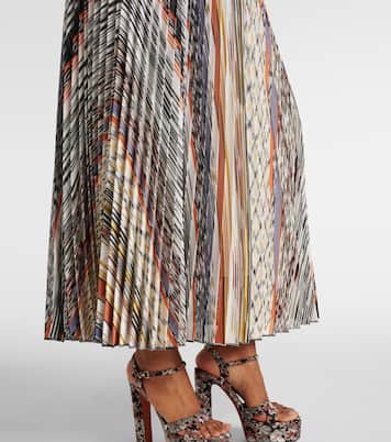 Knitted pleated striped maxi dress | Missoni