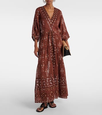 Vestido largo de algodón estampado | Juliet Dunn