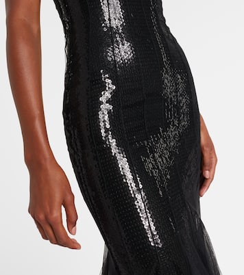 Sequined tulle and satin gown | David Koma