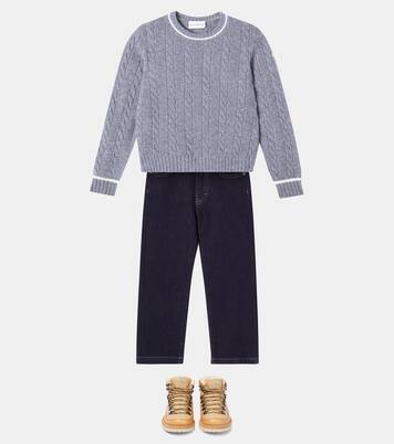 Logo初剪羊毛绞花针织毛衣 | Moncler Enfant