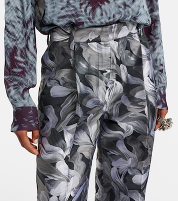 Jacquard high-rise wool straight pants | Dries Van Noten