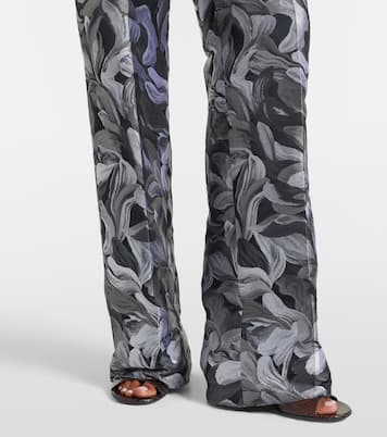 Jacquard high-rise wool straight pants | Dries Van Noten