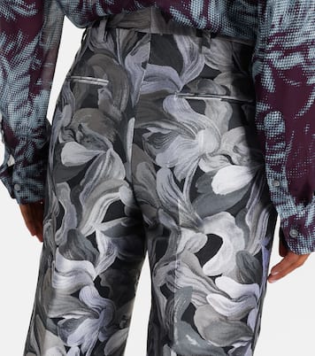 Jacquard high-rise wool straight pants | Dries Van Noten