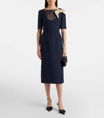 Vestido midi Crepe Couture con encaje | Valentino