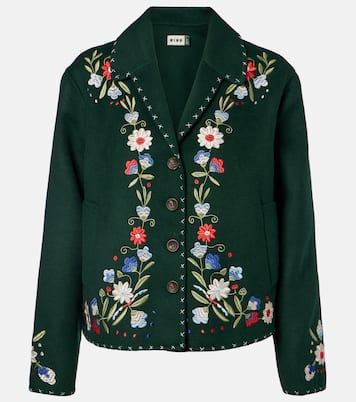 Jude embroidered wool-blend jacket | Rixo