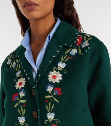 Jude embroidered wool-blend jacket | Rixo