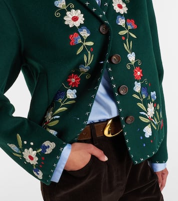 Jude embroidered wool-blend jacket | Rixo